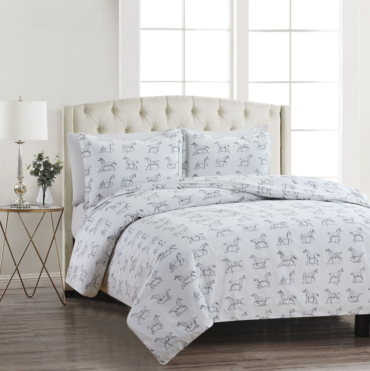 Horses Printed Duvet Set-Duvets-Parc Decor