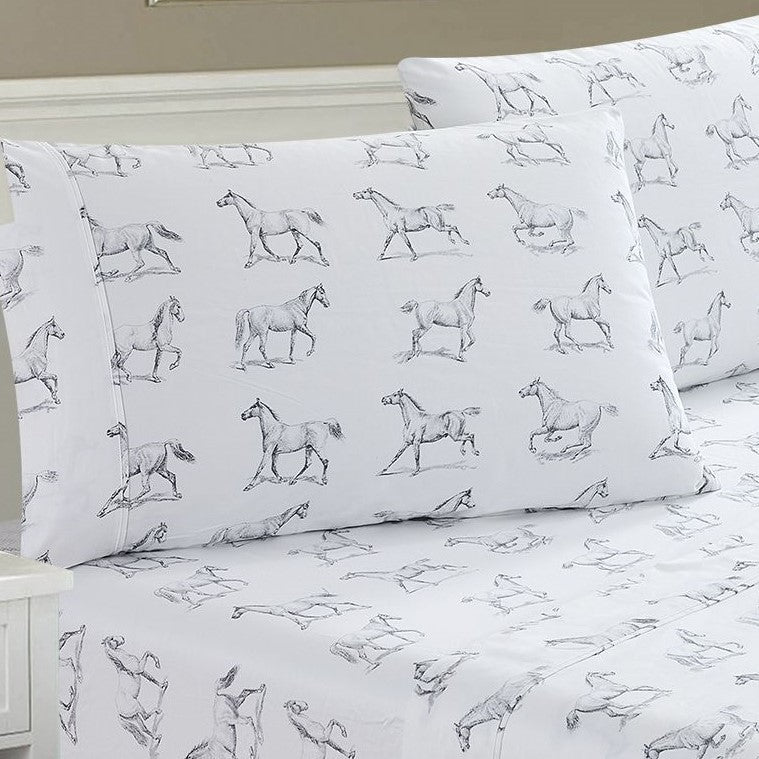 Horses Printed Sheet Set-Sheets-Parc Decor