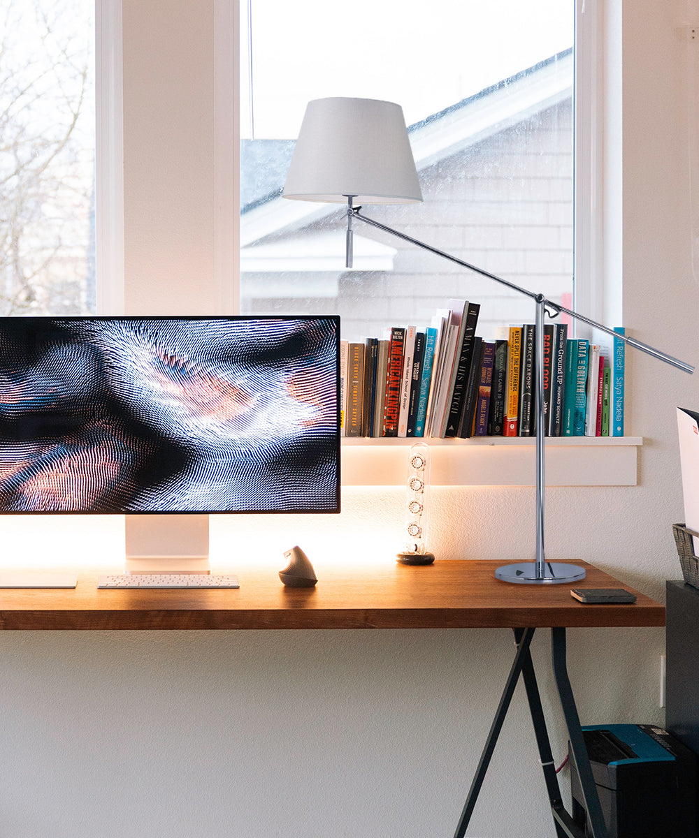 Hotel 28"H 1-Light LED Table Lamp Light Fixture Polished Chrome Finish by Maxim-Table Lamp-Parc Decor