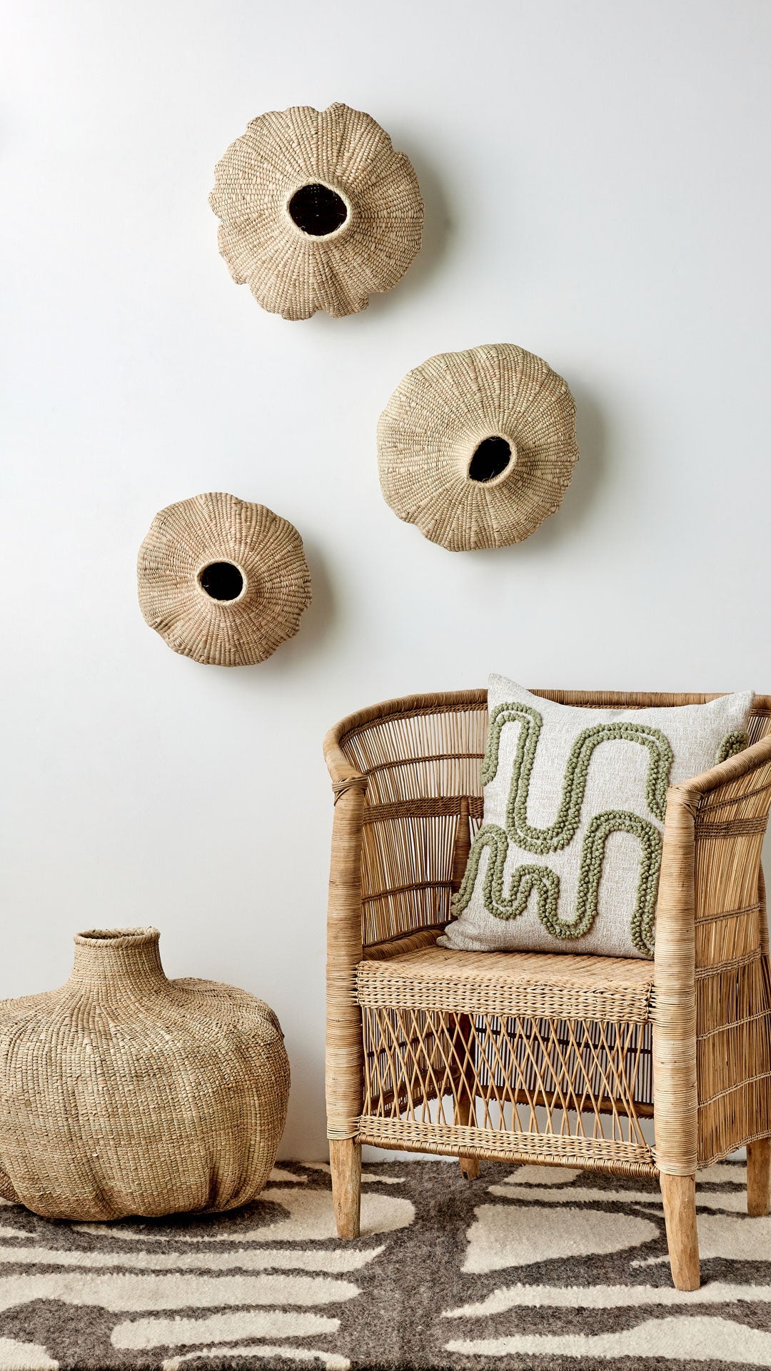 Ilala Garlic Gourd Handwoven African Basket-Baskets & Vessels-Parc Decor