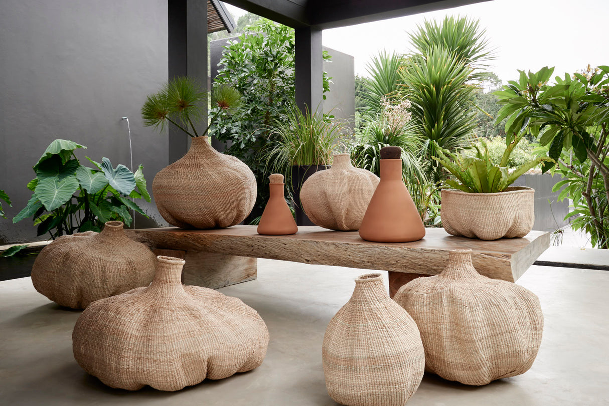 Ilala Garlic Gourd Handwoven African Basket-Baskets & Vessels-Parc Decor