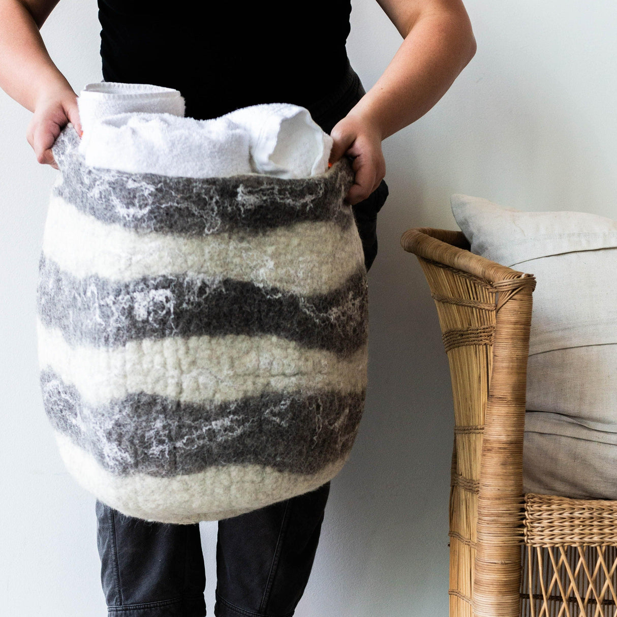 Ingobozi Woven Wool African Storage Basket