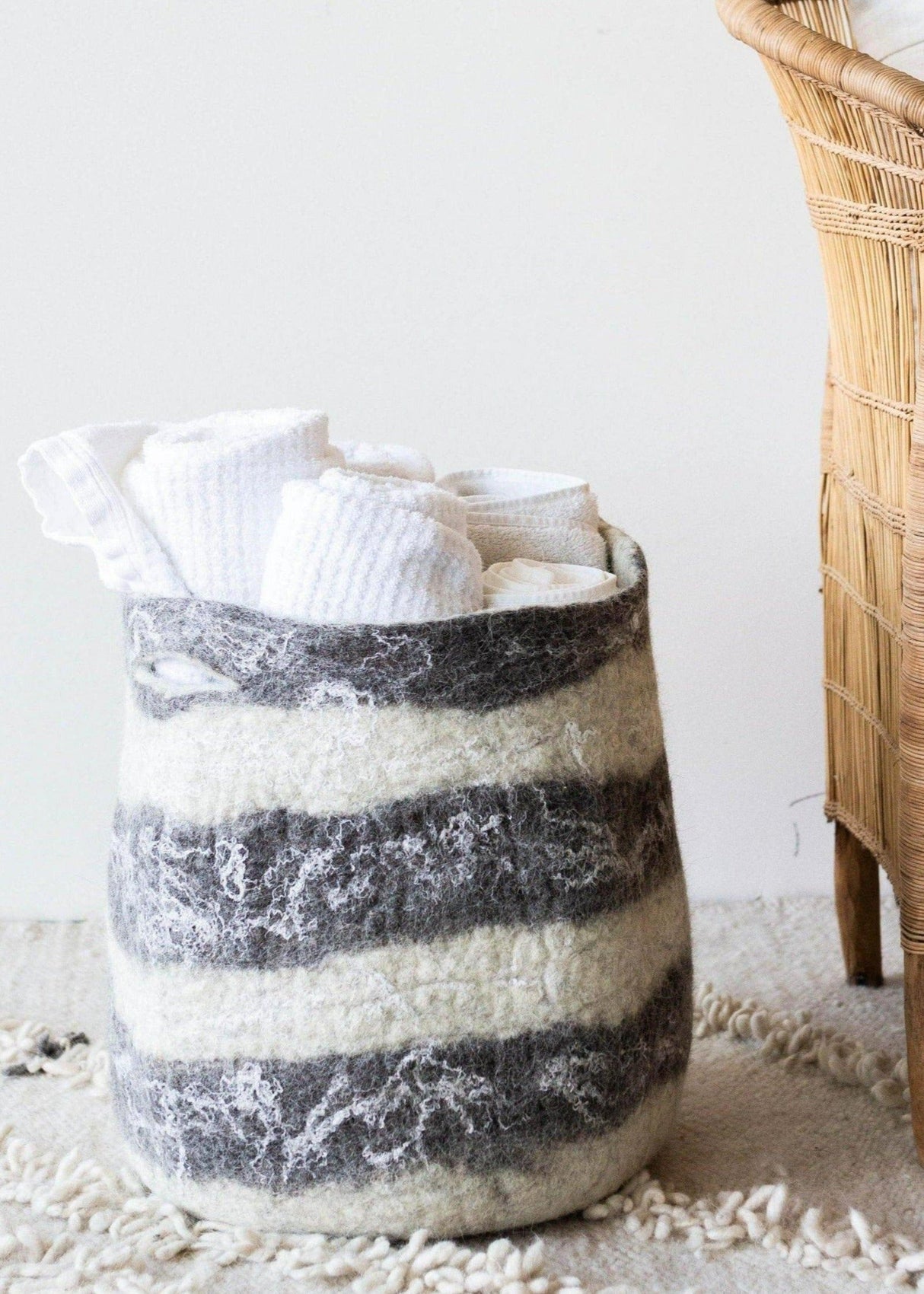 Ingobozi Woven Wool African Storage Basket-Baskets-Parc Decor