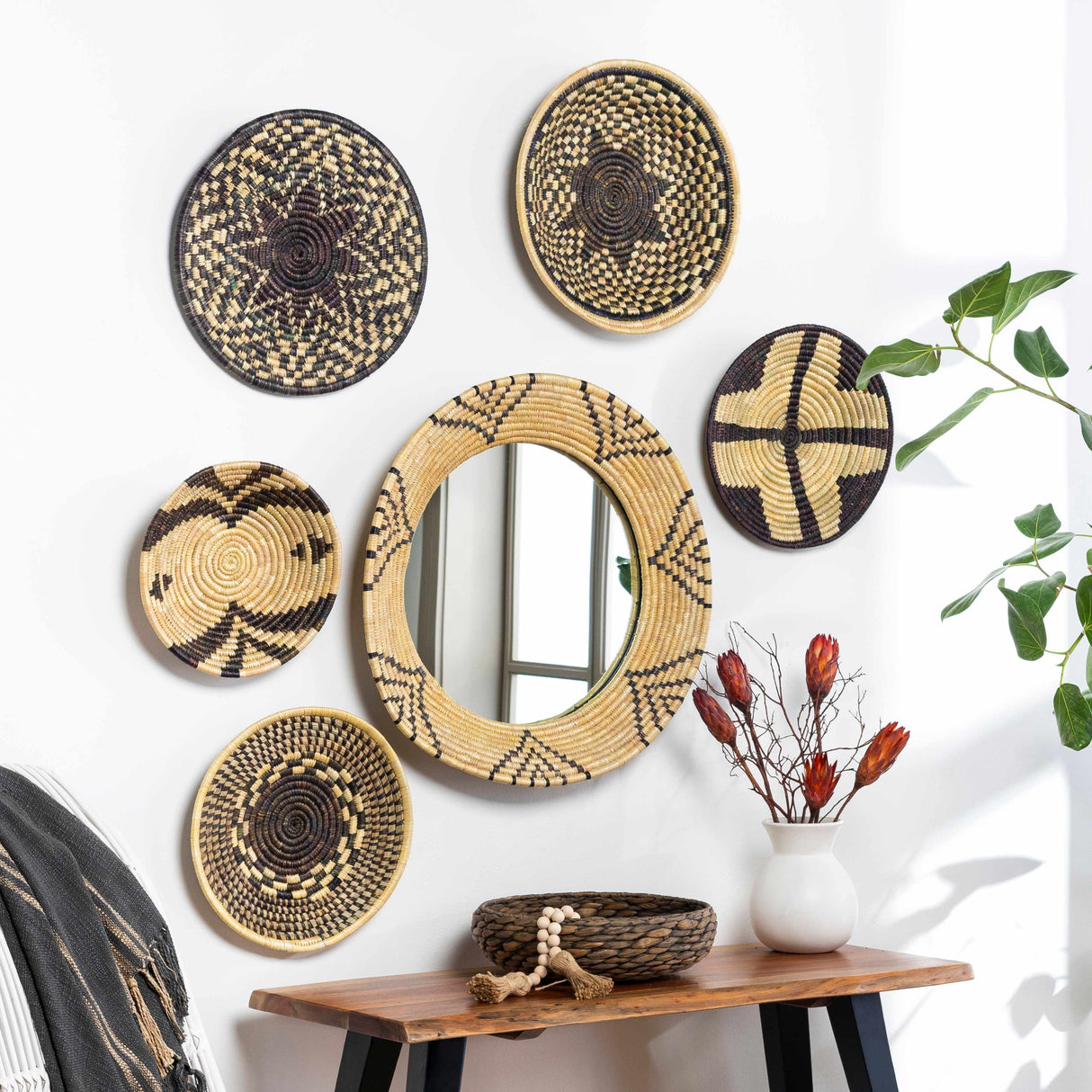 Ipilan Moonj Grass Starburst Round Mirror-Decor-Parc Decor