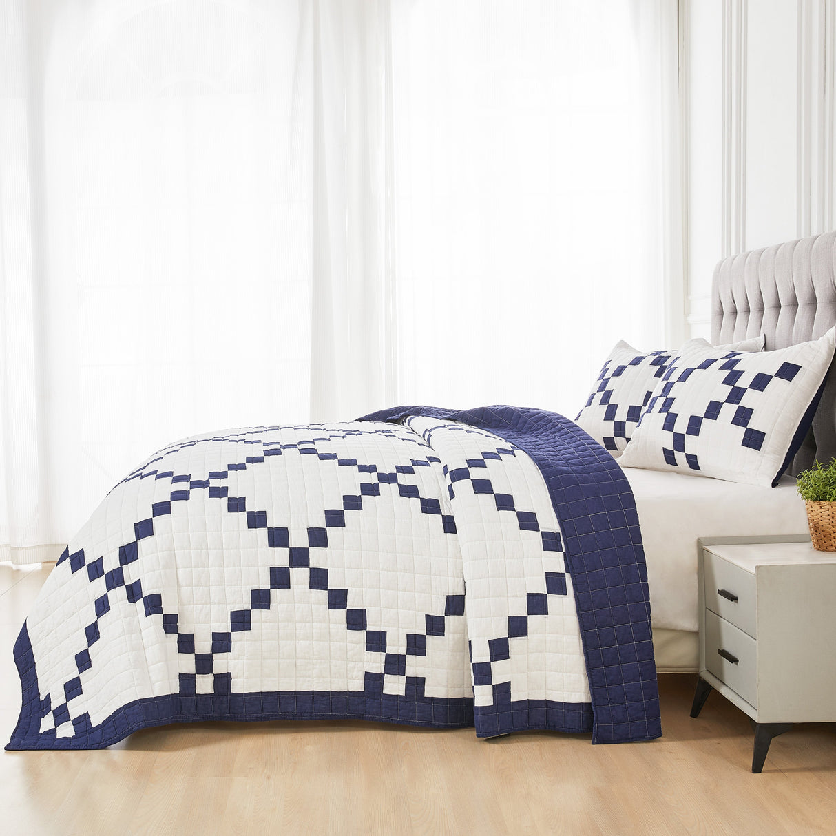 Irish Chain Patchwork Cotton Quilt Set-Quilt-Parc Decor