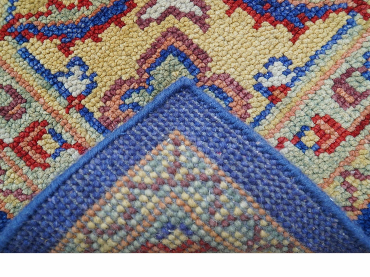 Isfahan Custom Made Traditional Blue And Beige Hand Knotted Wool Rug