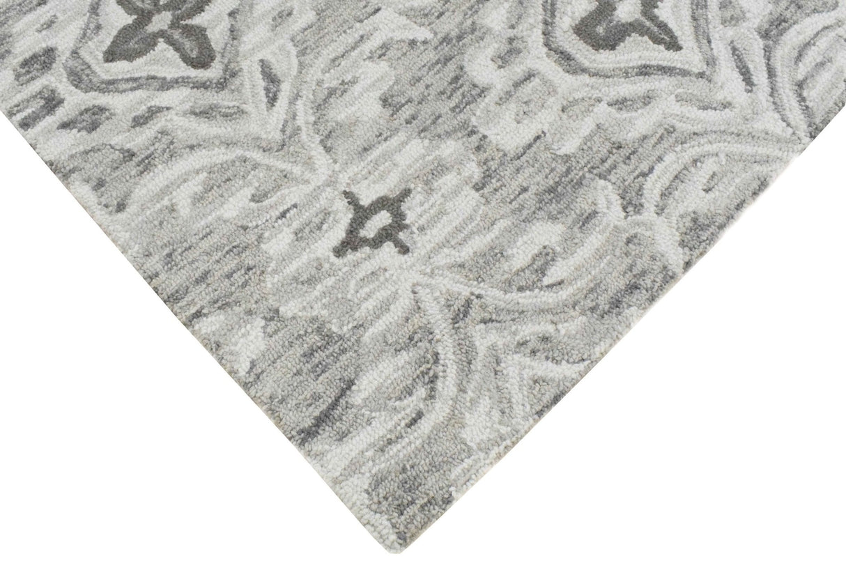 Ivory And Gray Modern Style Hand Tufted Wool Area rug