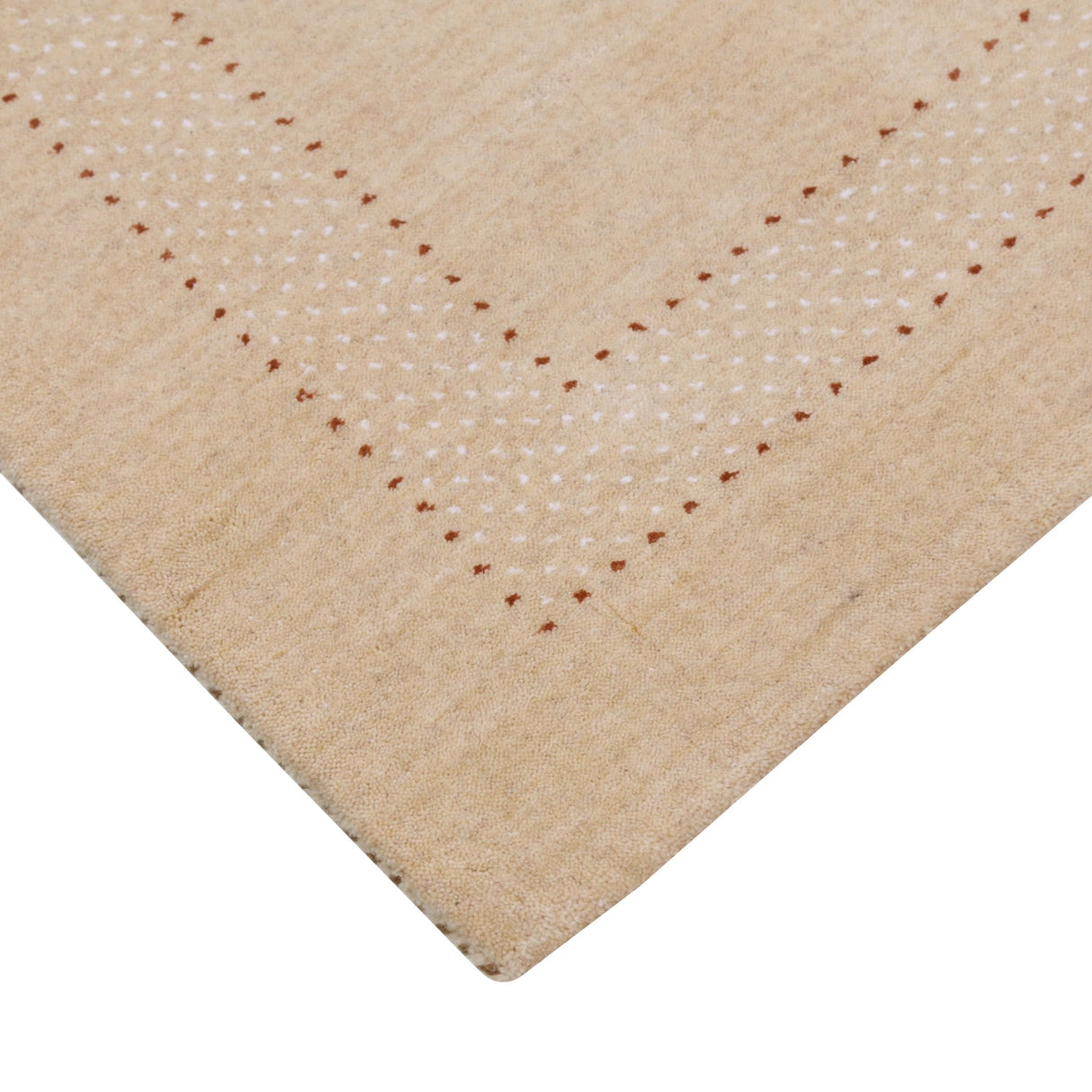 Ivory Contemporary Design Hand Loomed Wool Area Rug