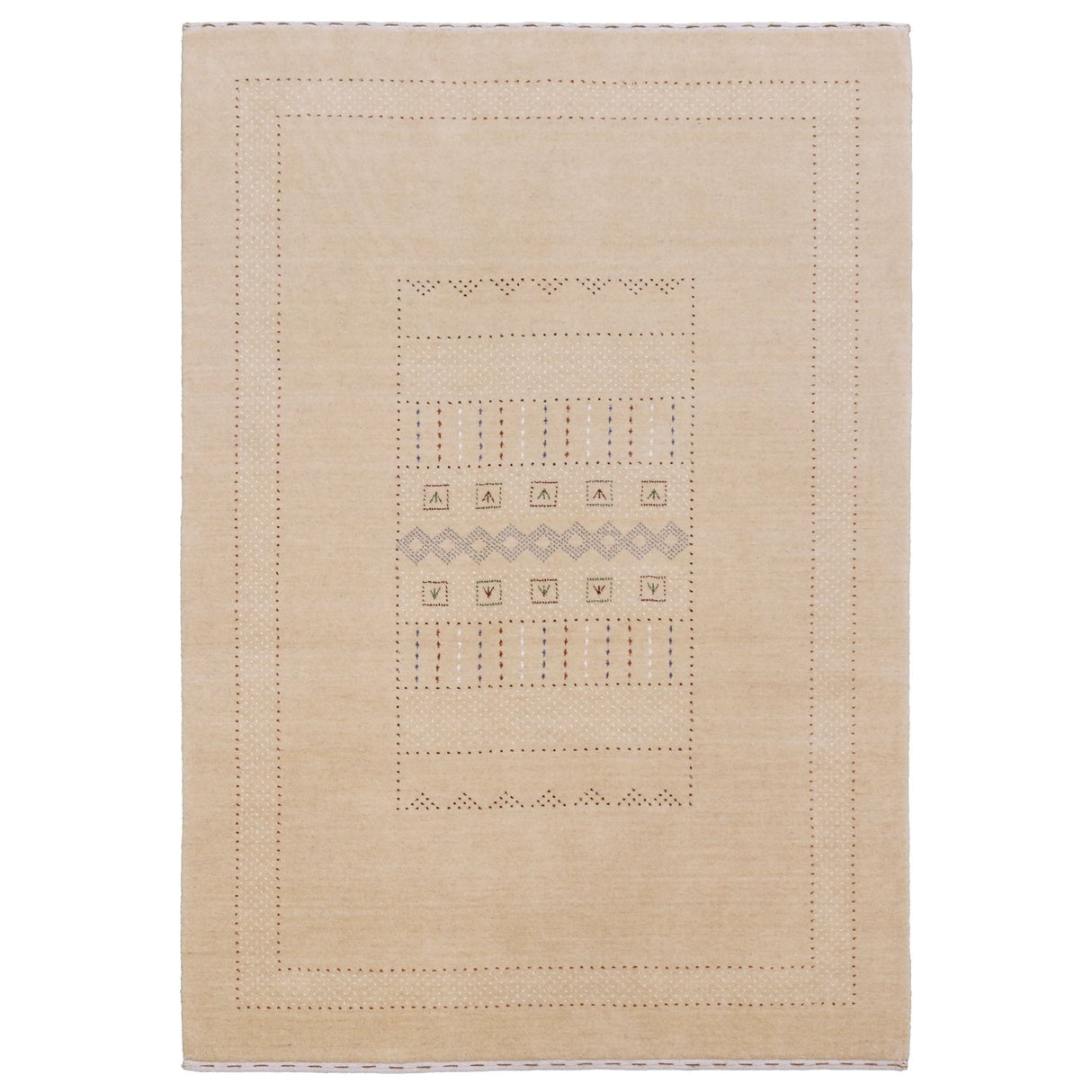 Ivory Contemporary Design Hand Loomed Wool Area Rug