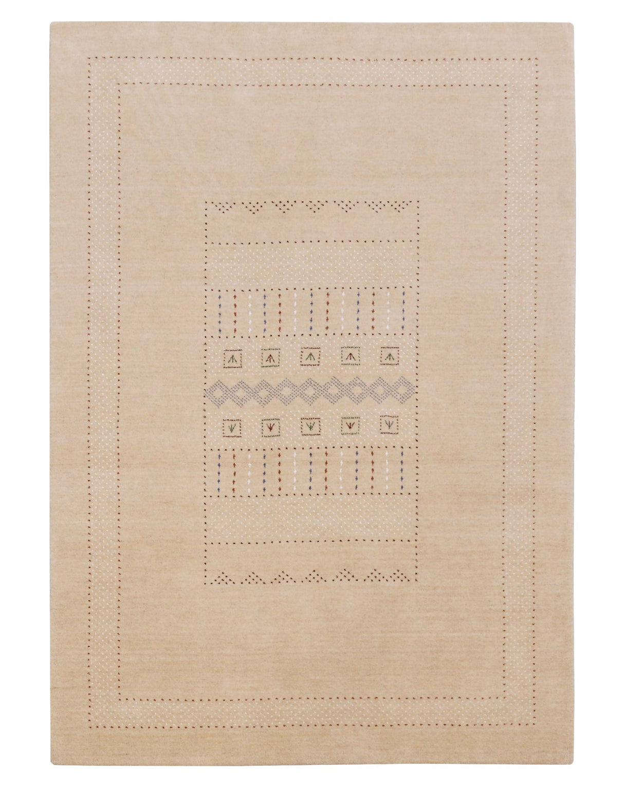 Ivory Contemporary Design Hand Loomed Wool Area Rug