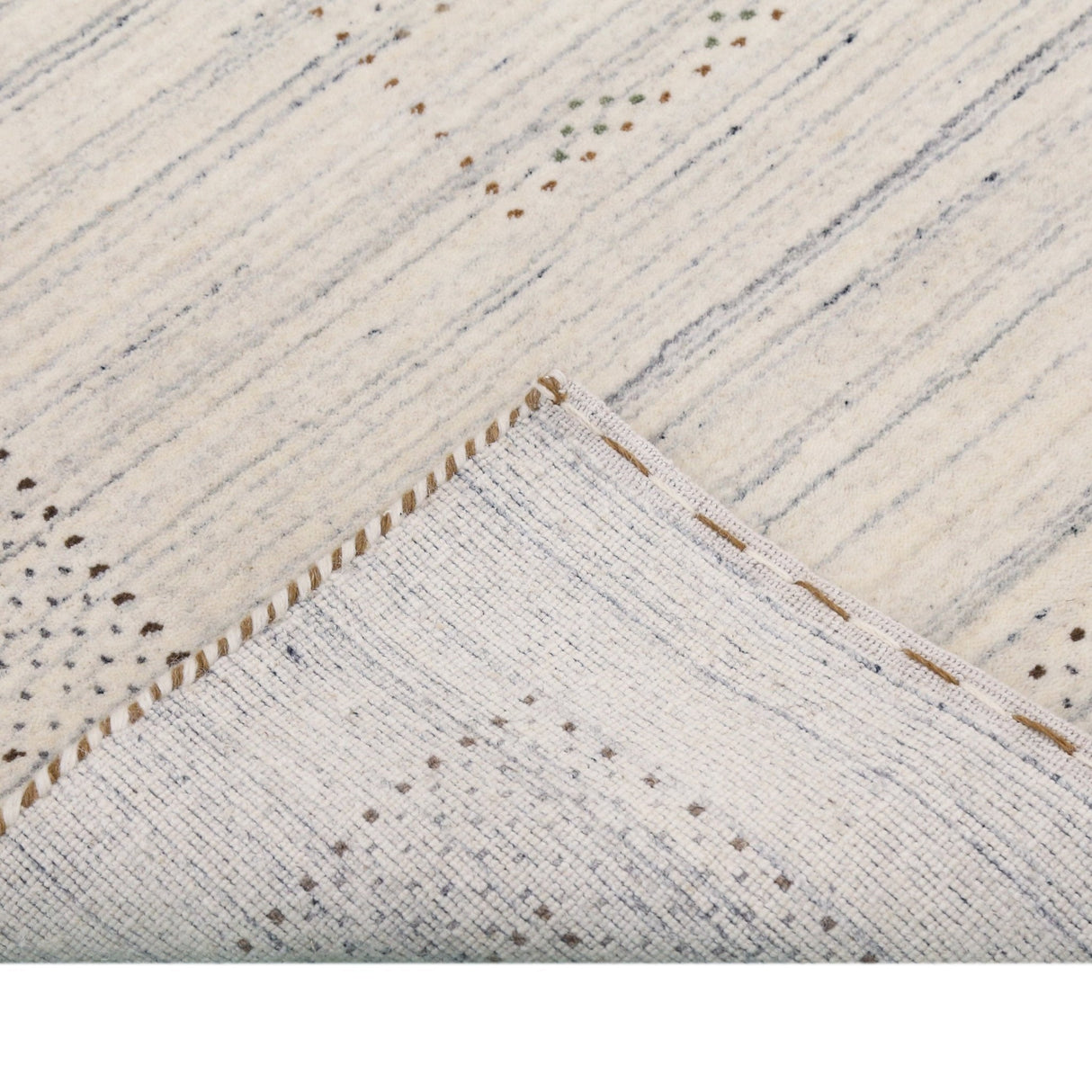 Ivory Gabbeh Design Hand Loomed Wool Area Rug