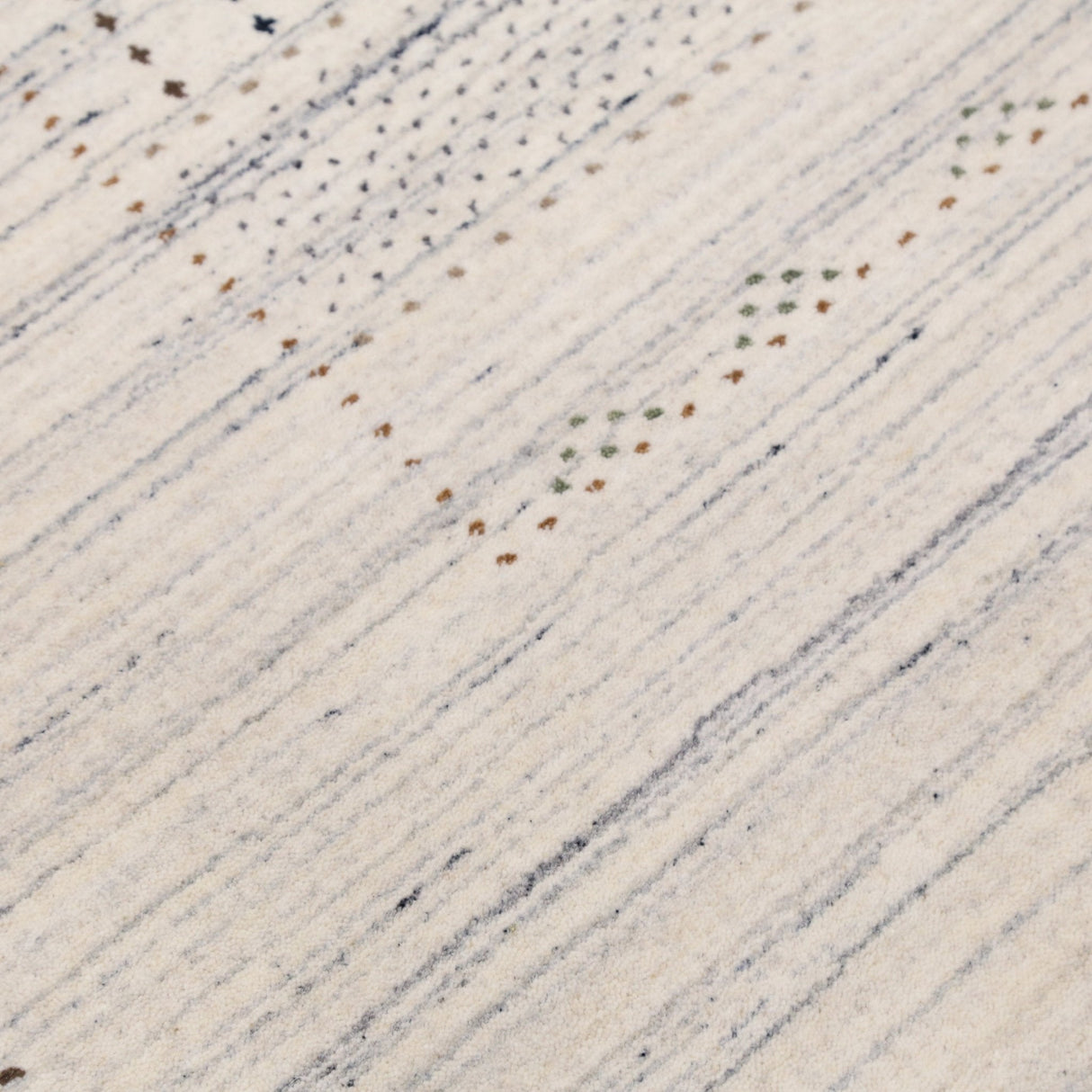 Ivory Gabbeh Design Hand Loomed Wool Area Rug