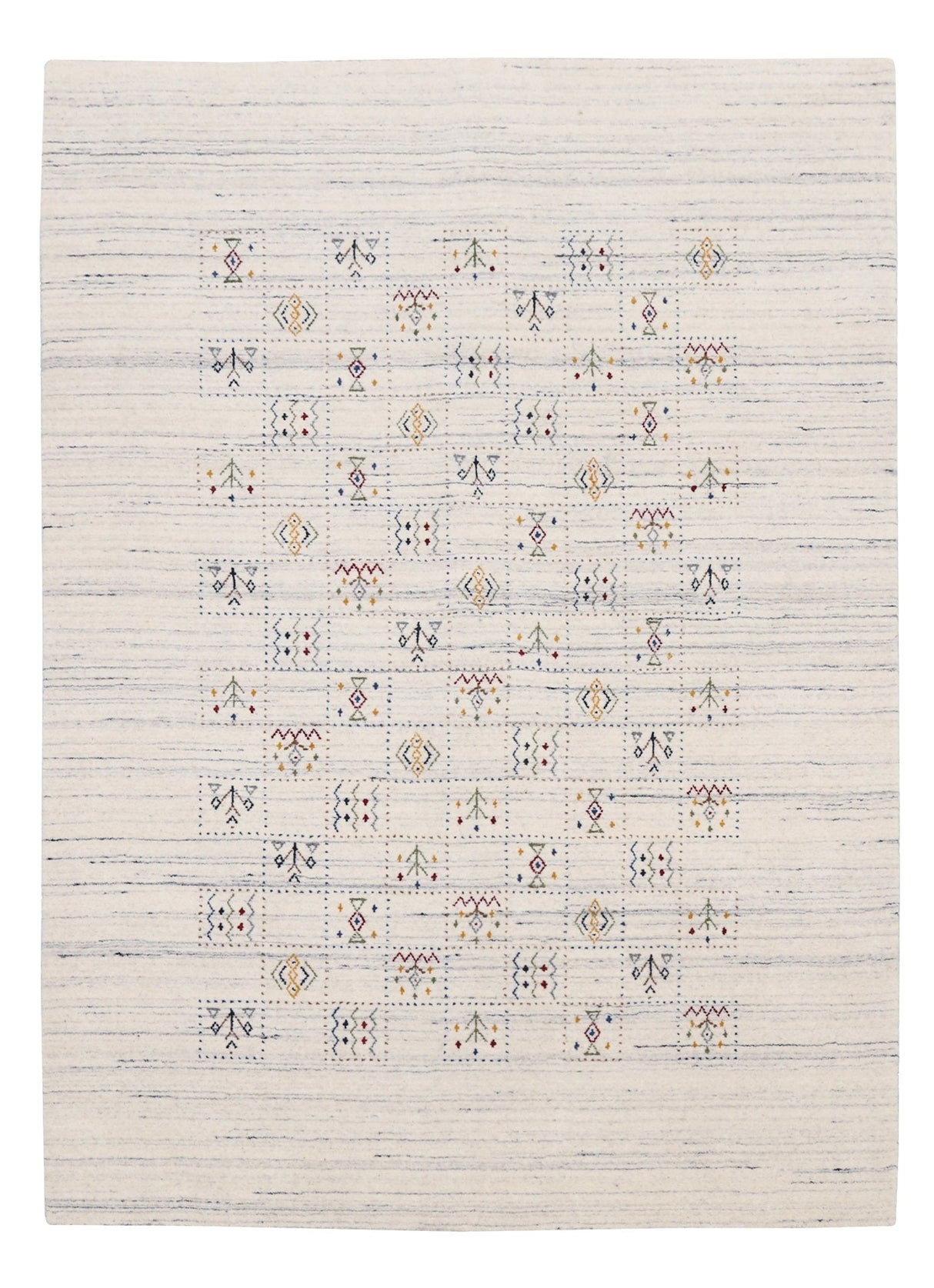 Ivory Tribal Design Hand Loomed Wool Area Rug