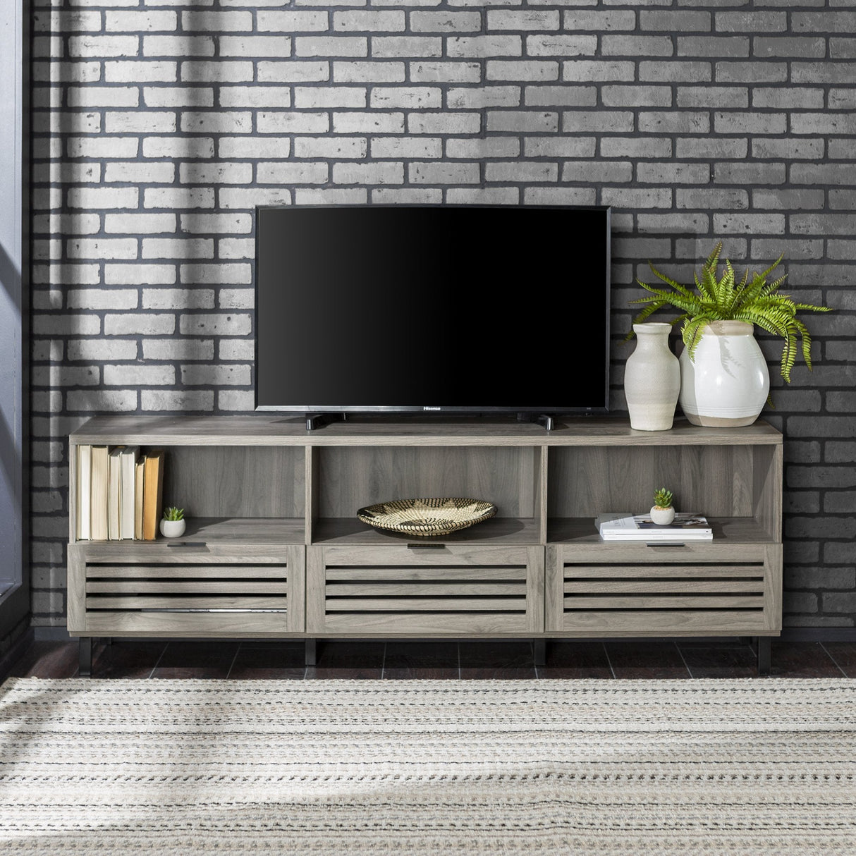 Jackson Slatted Media Console-Entertainment-Parc Decor