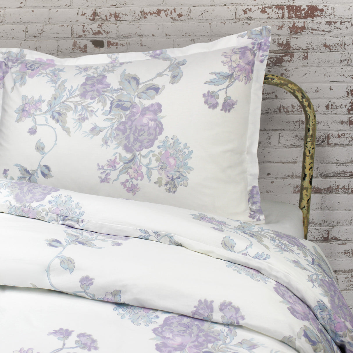 Jardin De Rose Printed Cotton Percale Duvet Set-Duvets-Parc Decor