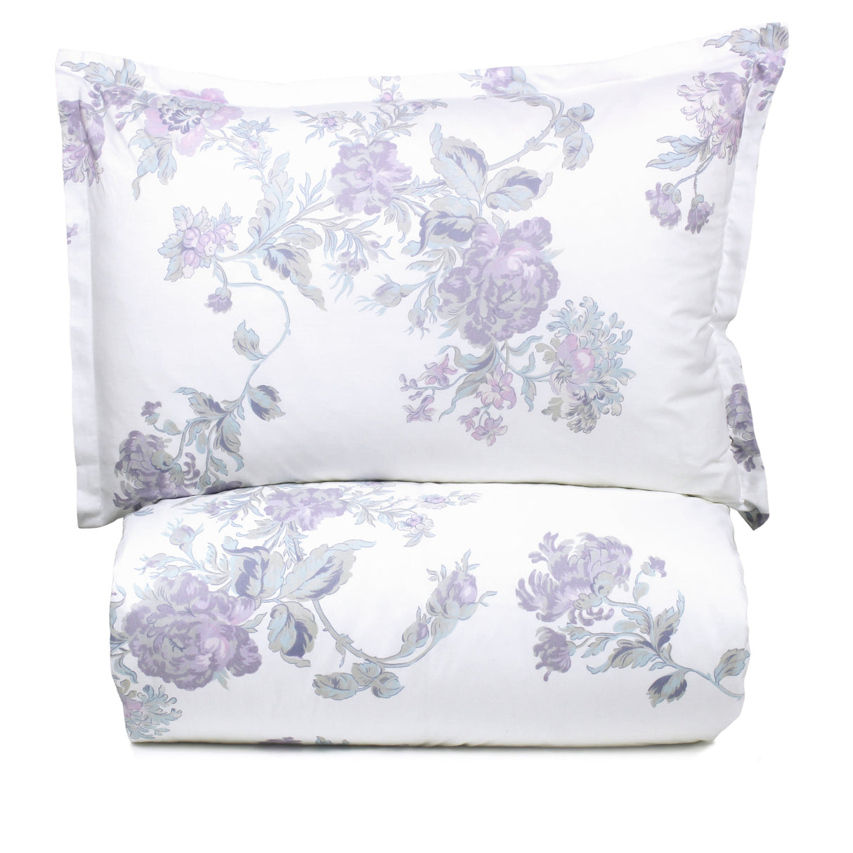 Jardin De Rose Printed Cotton Percale Duvet Set-Duvets-Parc Decor
