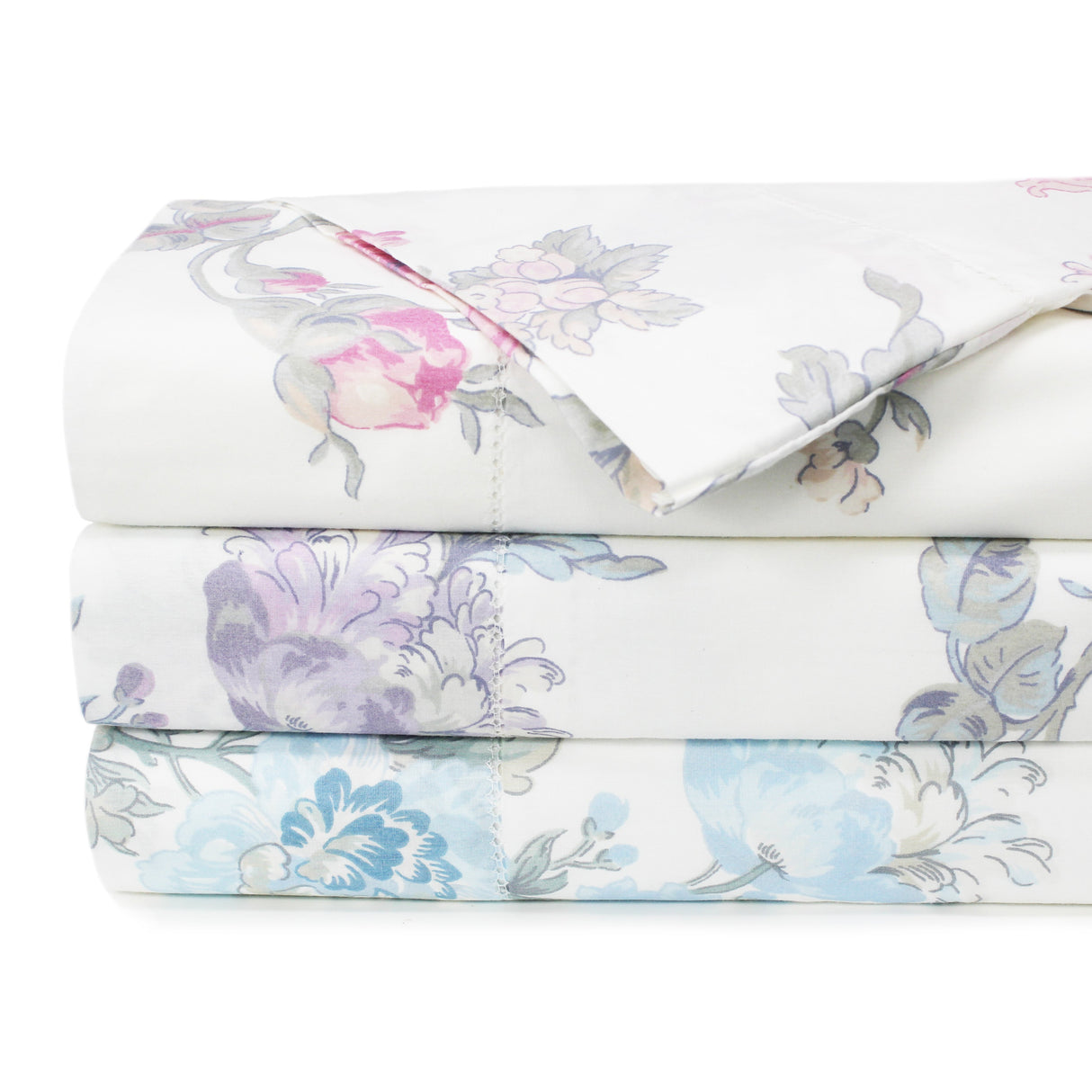 Jardin De Rose Printed Cotton Percale Duvet Set-Duvets-Parc Decor
