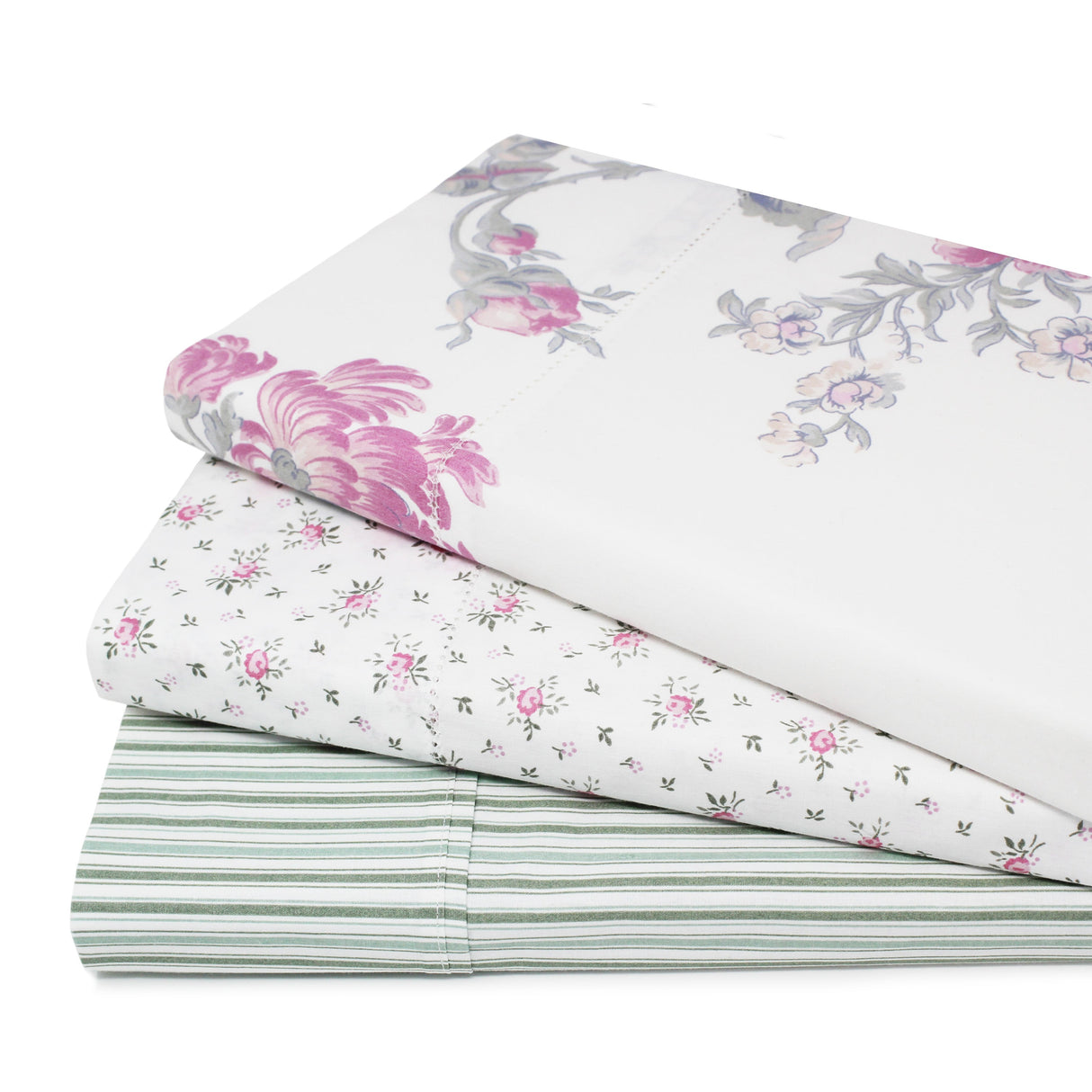 Jardin De Rose Printed Cotton Percale Sheet Set-Bed Sheets-Parc Decor