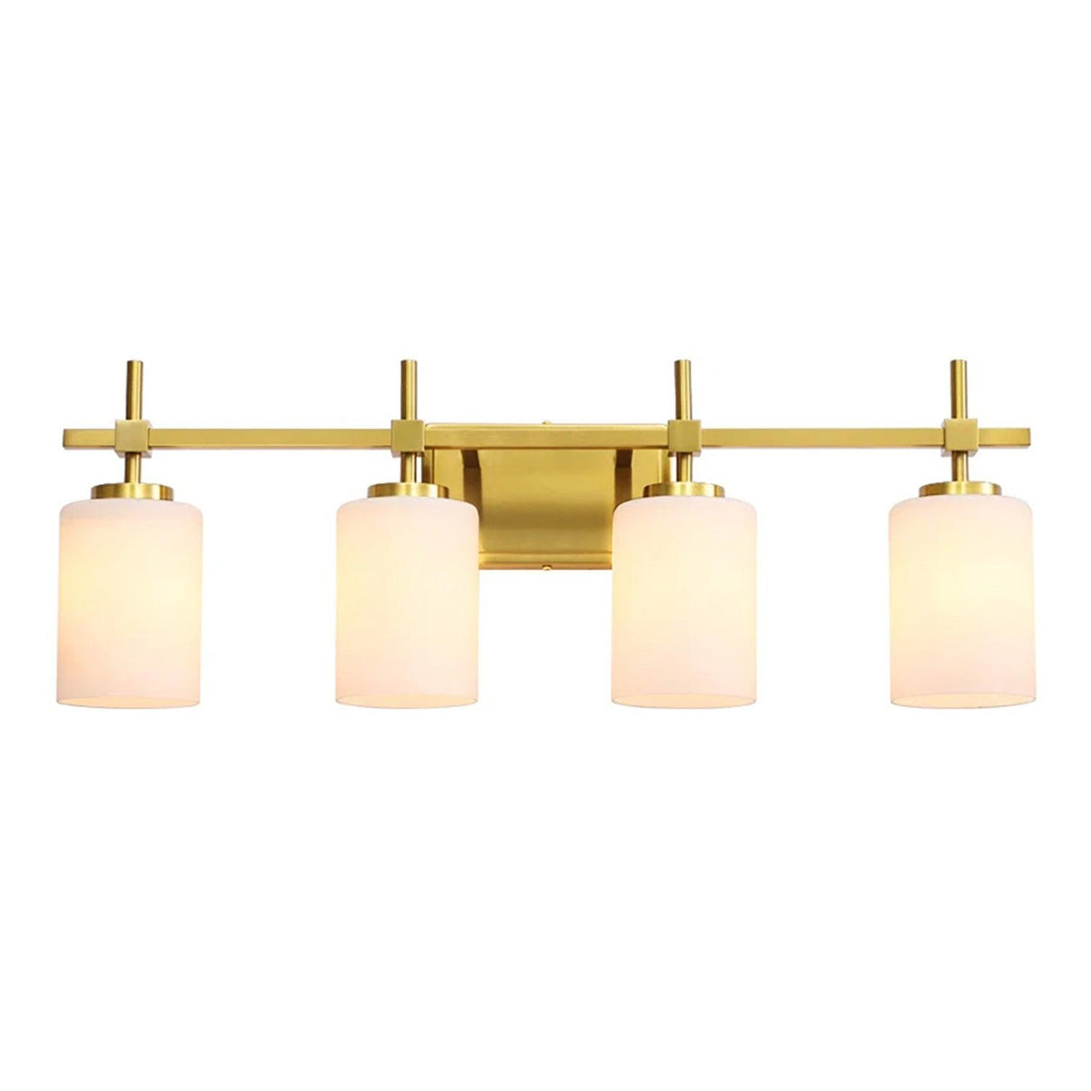 Jasper Gold Modern Frosted Glass 4-Light Bathroom Vanity Light-壁灯-Parc Decor