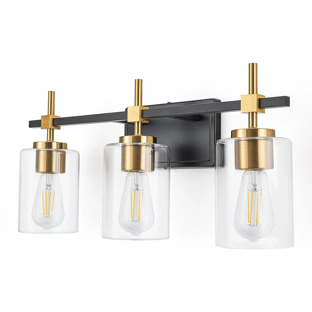 Jasper Modern Clear Glass 3-Light Bathroom Vanity Light-壁灯-Parc Decor