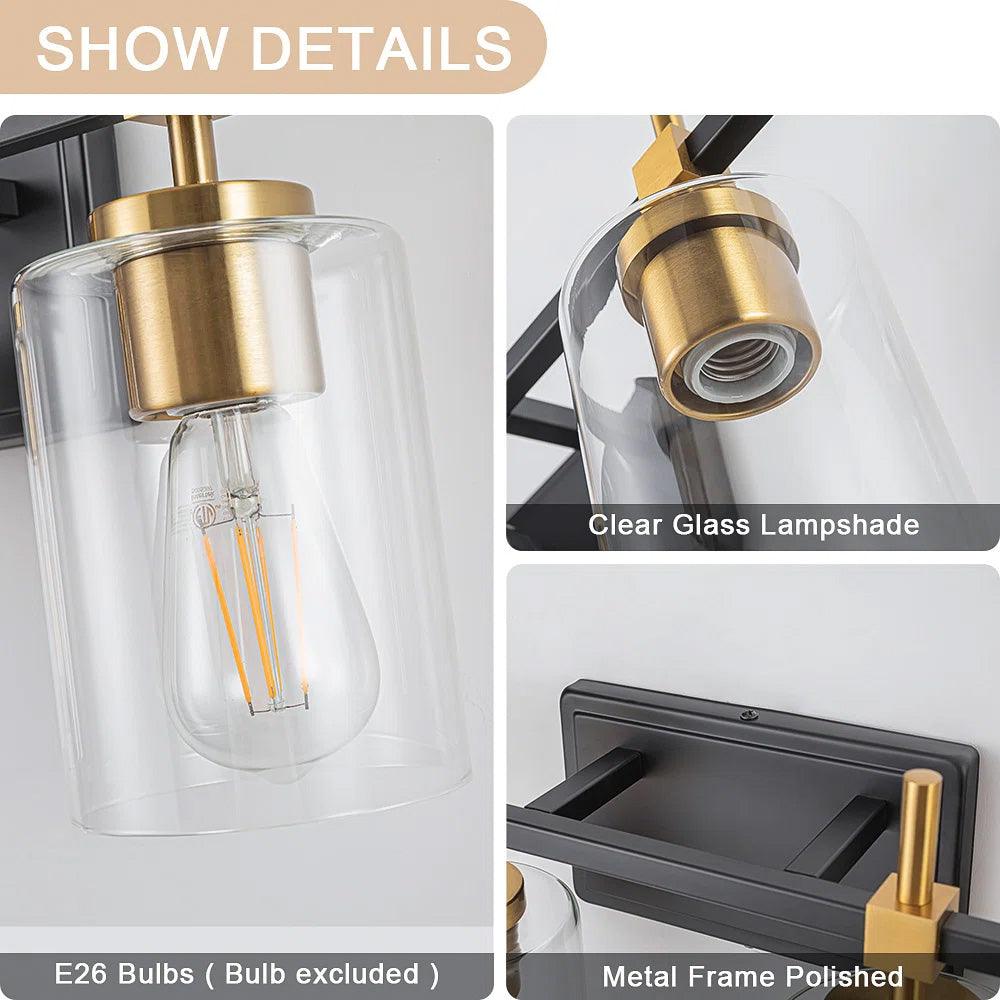 Jasper Modern Clear Glass 5-Light Bathroom Vanity Light-壁灯-Parc Decor