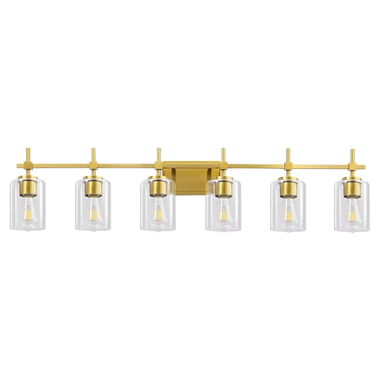 Jasper Modern Clear Glass 6-Light Bathroom Vanity Light
