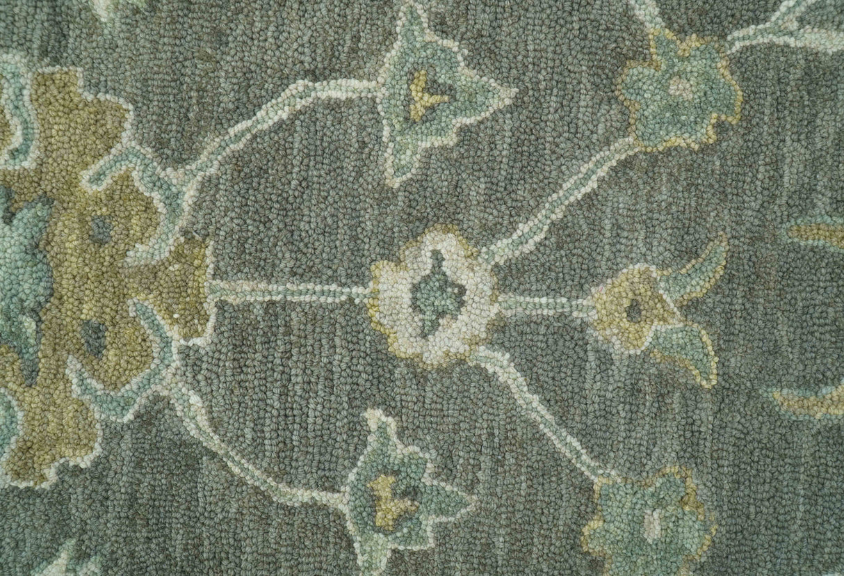 Jewel Custom Made Traditional Oushak Beige Hand Tufted Wool Rug