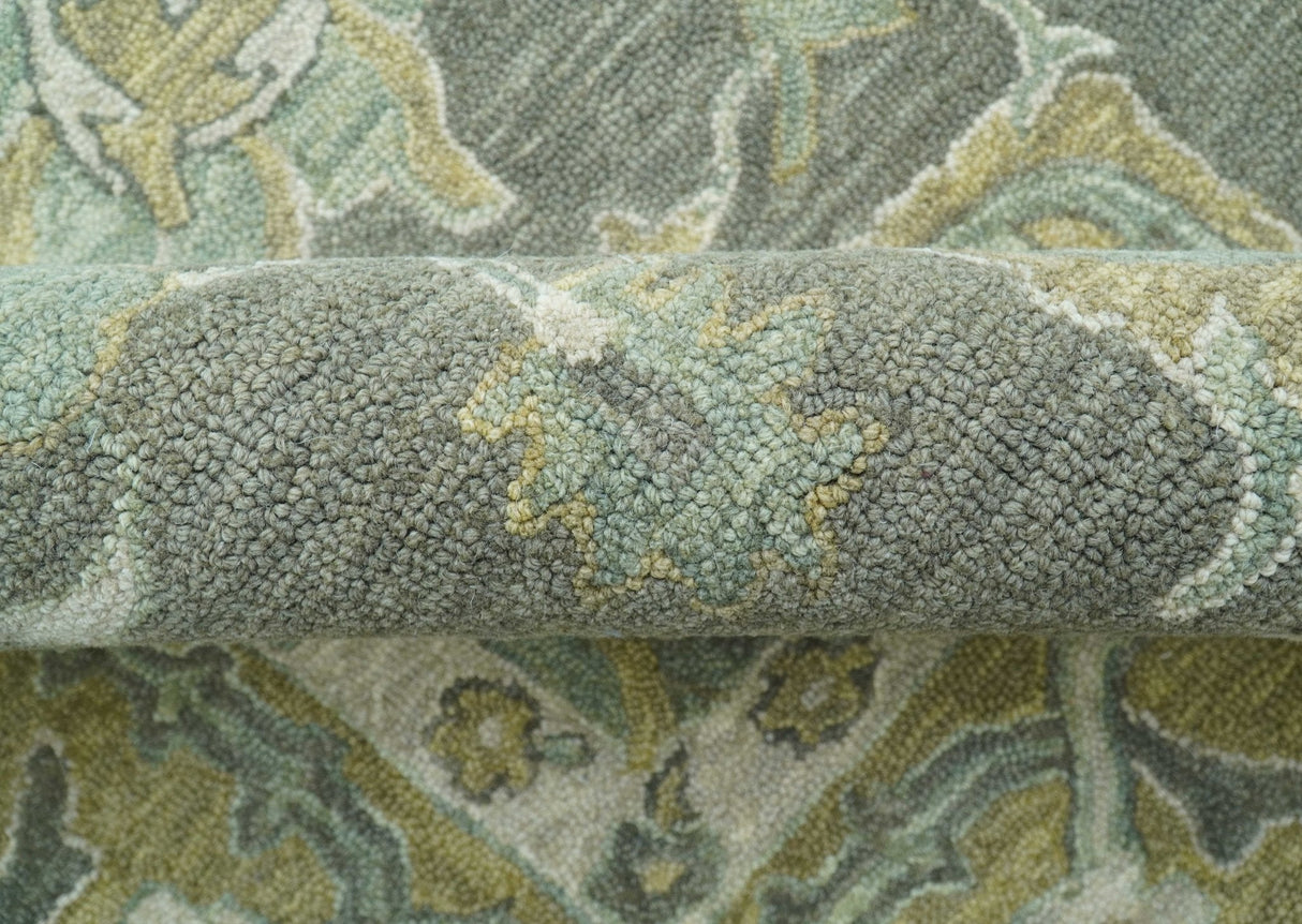 Jewel Custom Made Traditional Oushak Beige Hand Tufted Wool Rug