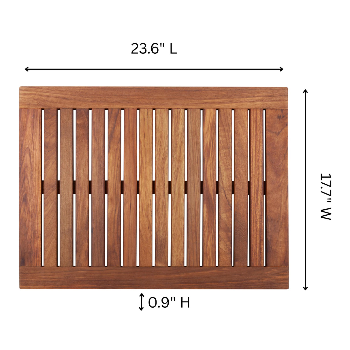 Juno Oiled Teak Shower and Bath Mat with Frame-Bath Mat-Parc Decor