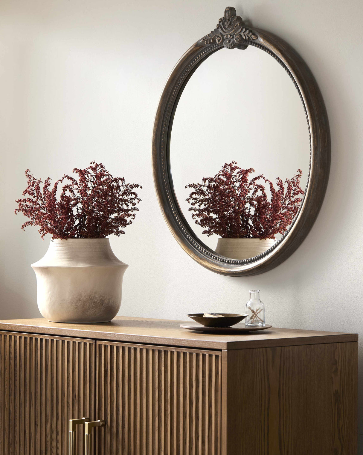Kandersteg Dark Red Accent Mirror-Mirrors-Parc Decor