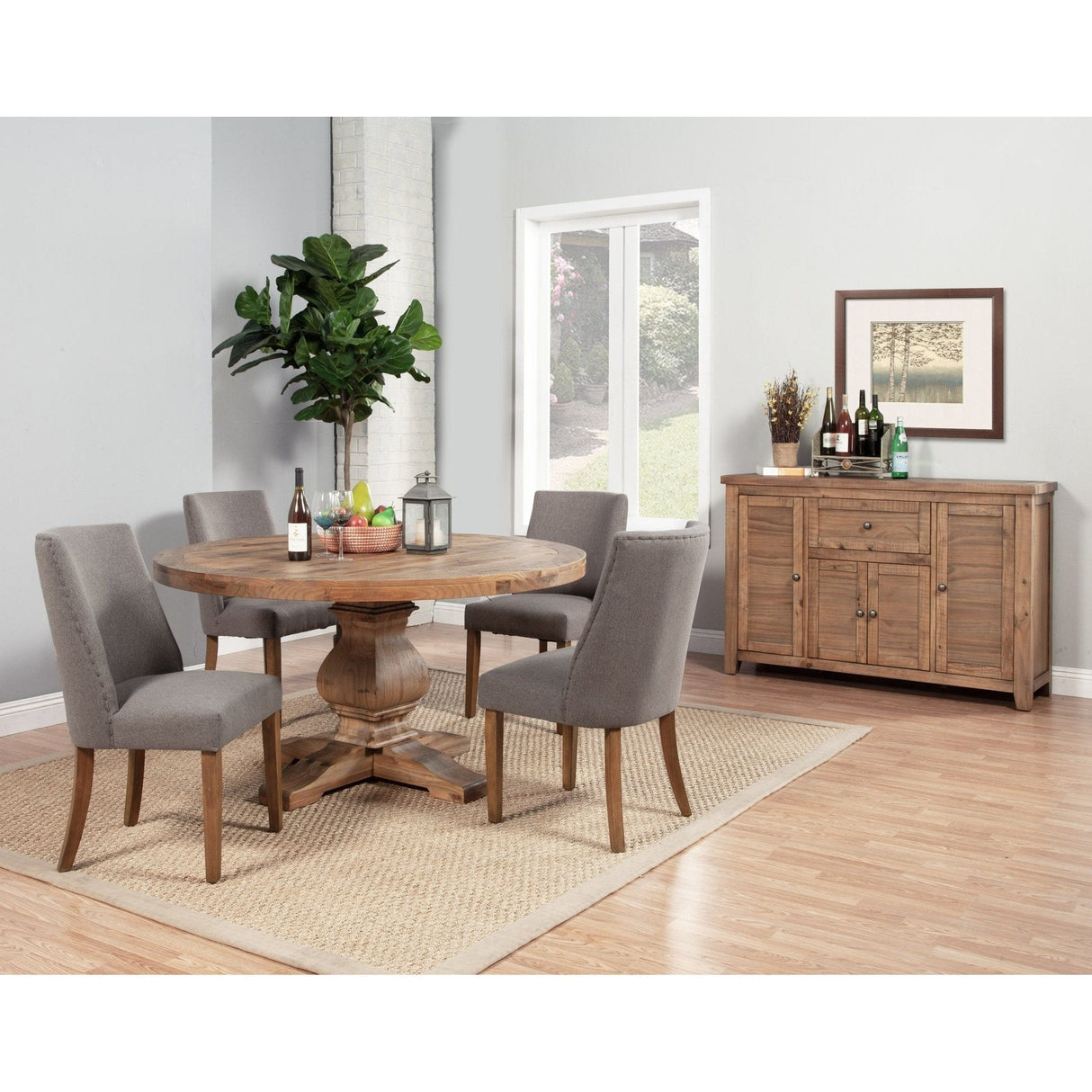 Kensington Round Dining Table, Reclaimed Natural-Dining Tables-Parc Decor