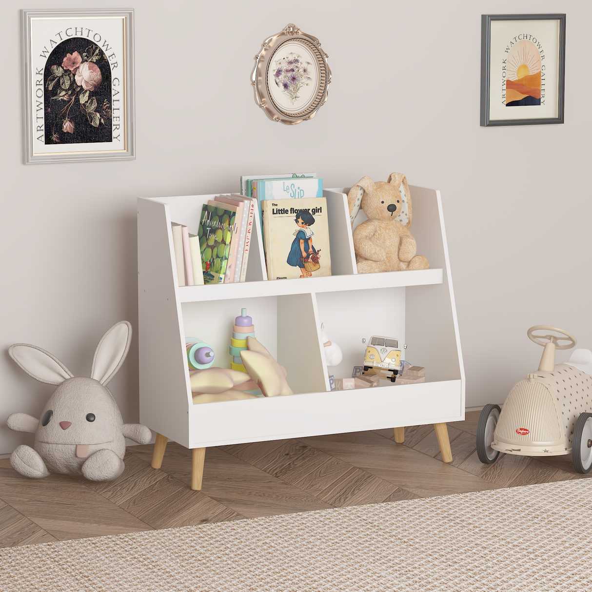 Kids Bookcase and Toy Organizer-Storage & Organization-Parc Decor