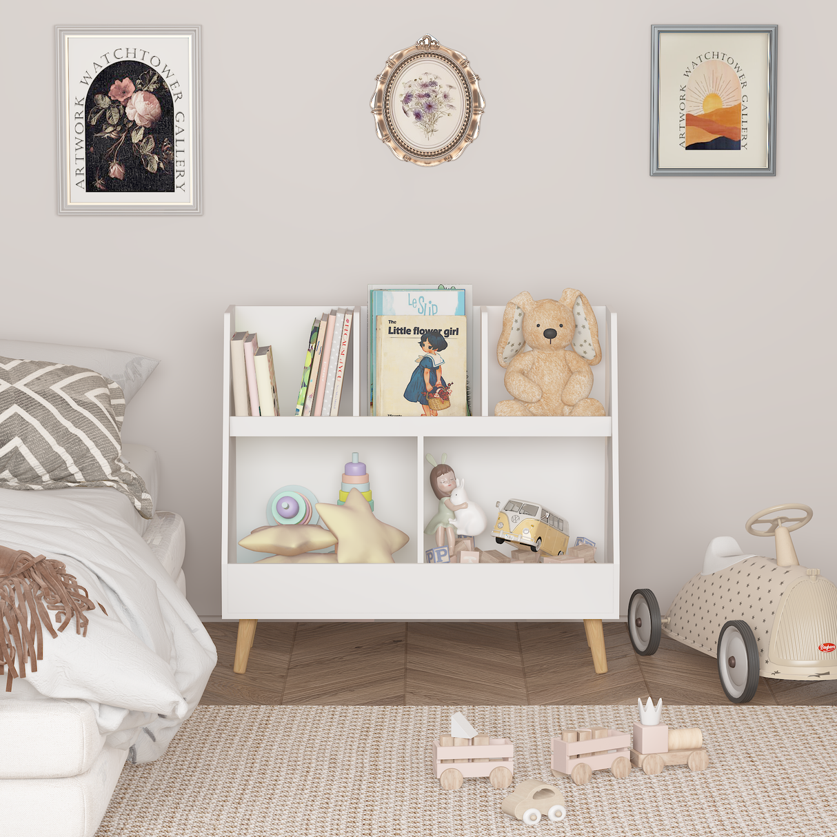 Kids Bookcase and Toy Organizer-Storage & Organization-Parc Decor