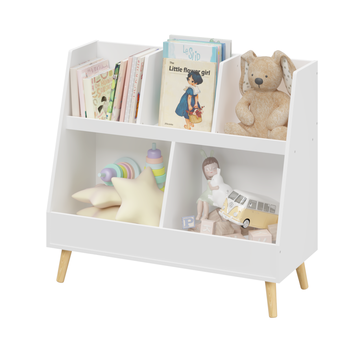 Kids Bookcase and Toy Organizer-Storage & Organization-Parc Decor