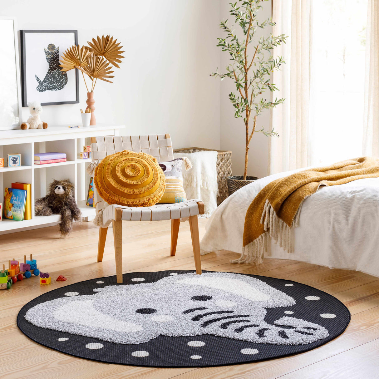 Kids Elephant Animal Print Nursery Area Rug - Clearance-Rugs-Parc Decor
