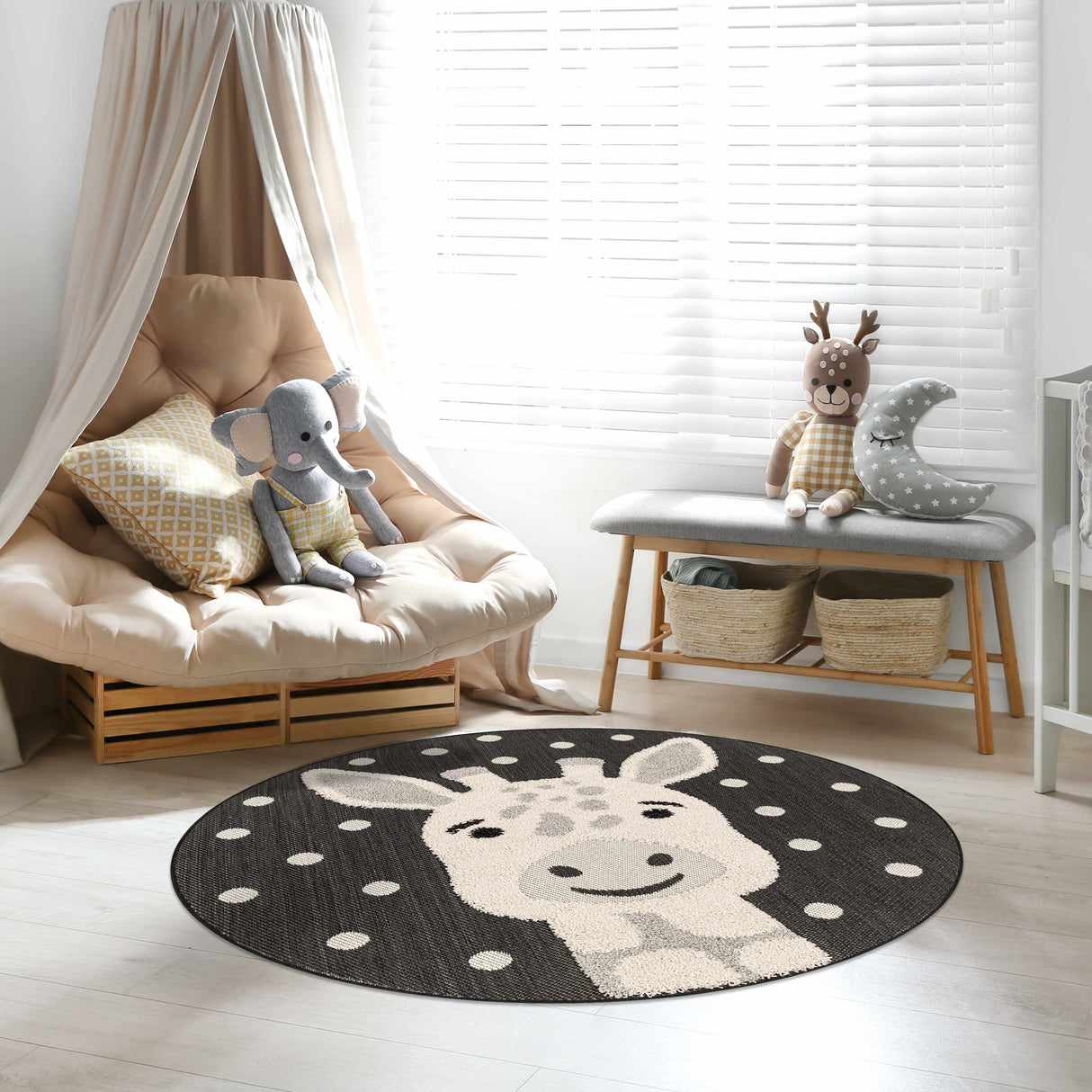 Kids Giraffe Animal Print Nursery Area Rug - Clearance-Rugs-Parc Decor