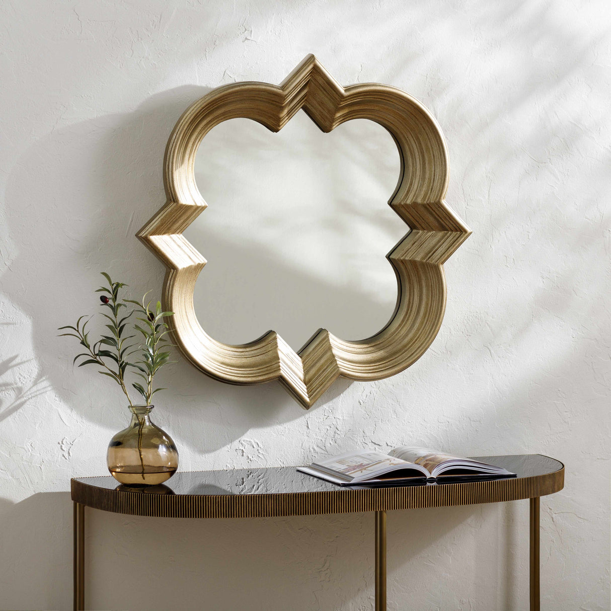Killester Gold Frame Rectangular Mirror-Mirrors-Parc Decor