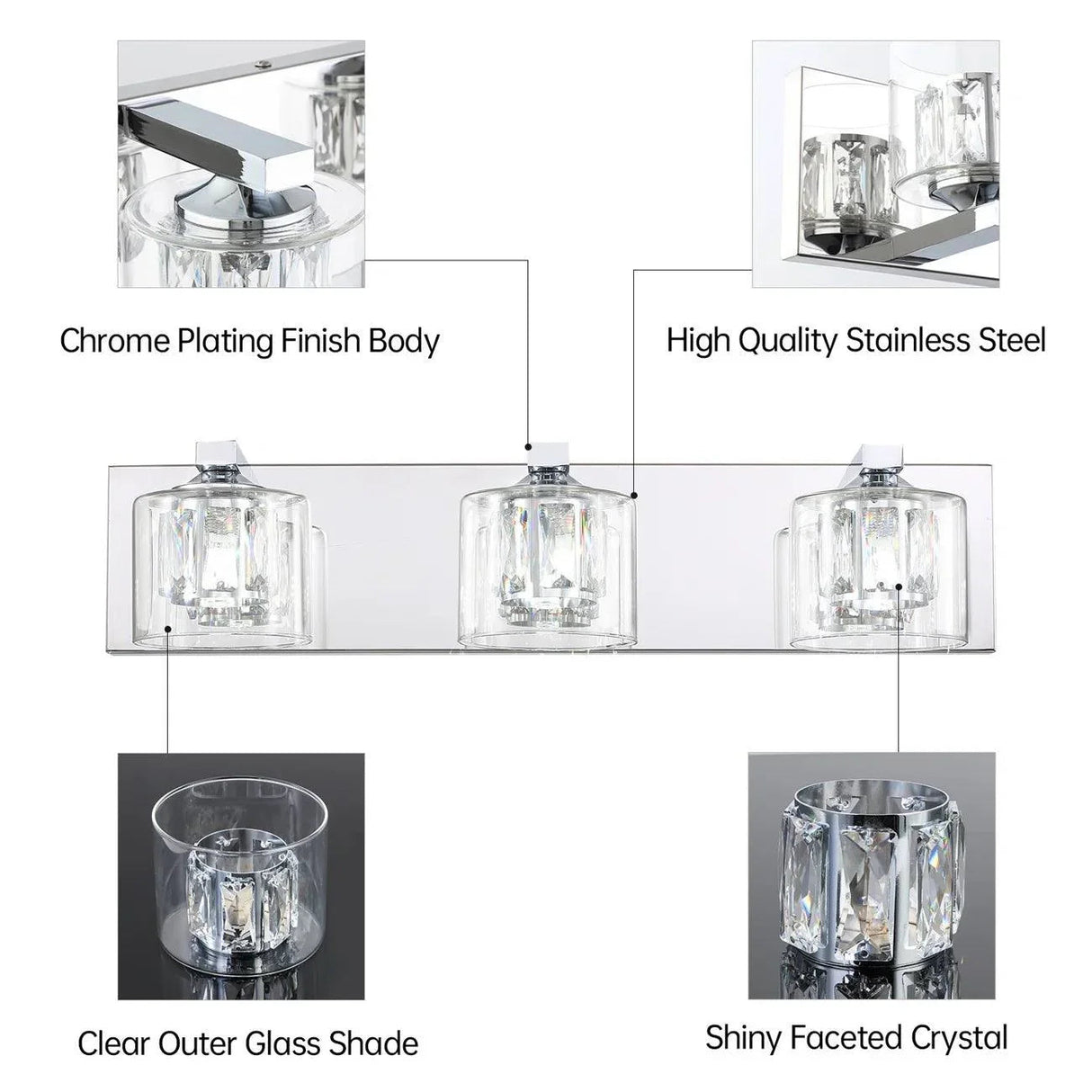 Kolt Modern 3-Light Bathroom Vanity Light