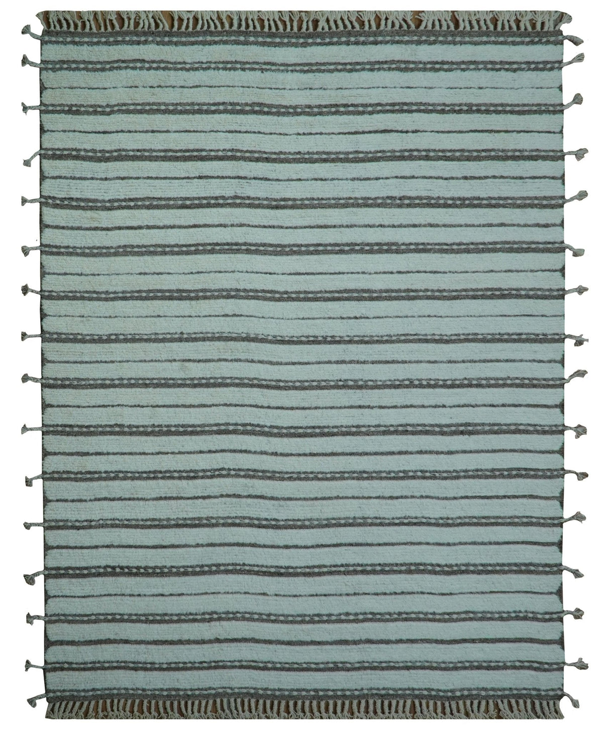 Krabi Contemporary Ivory And Brown Hand Knotted Wool Rug