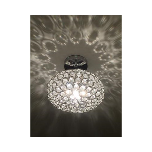 Krystal Ice 9"W 1-Light Semi-Flush Light Fixture by Kichler Chrome Glass Finish-Semi Flush Mount-Parc Decor