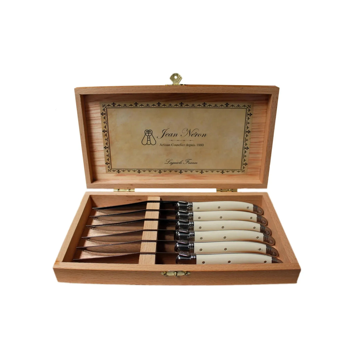 Laguiole Ivory Knives Cutlery Set in Presentation Box, Set of 6