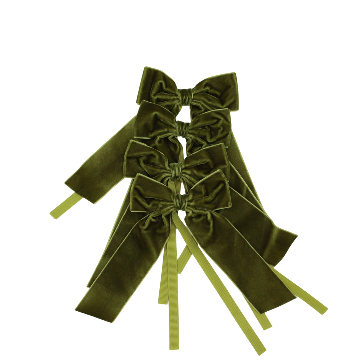 Large Forest Green Velvet Napkin Bow Tie - Set of 6-Napkin Holder-Parc Decor