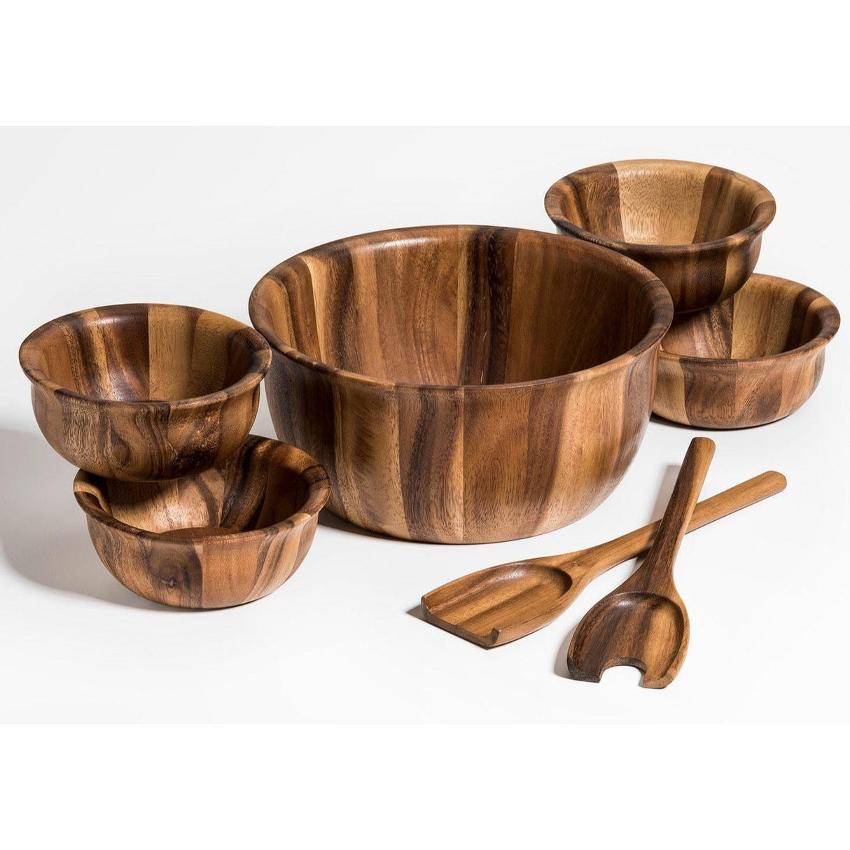 Large Salad Bowl with Servers and 4 Individuals - 335B7