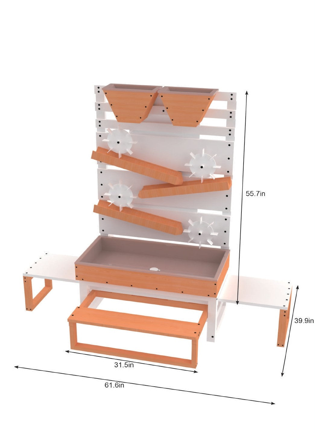 Large Wooden Water Table – Multi-Level Sensory Play Station-Outdoor-Parc Decor