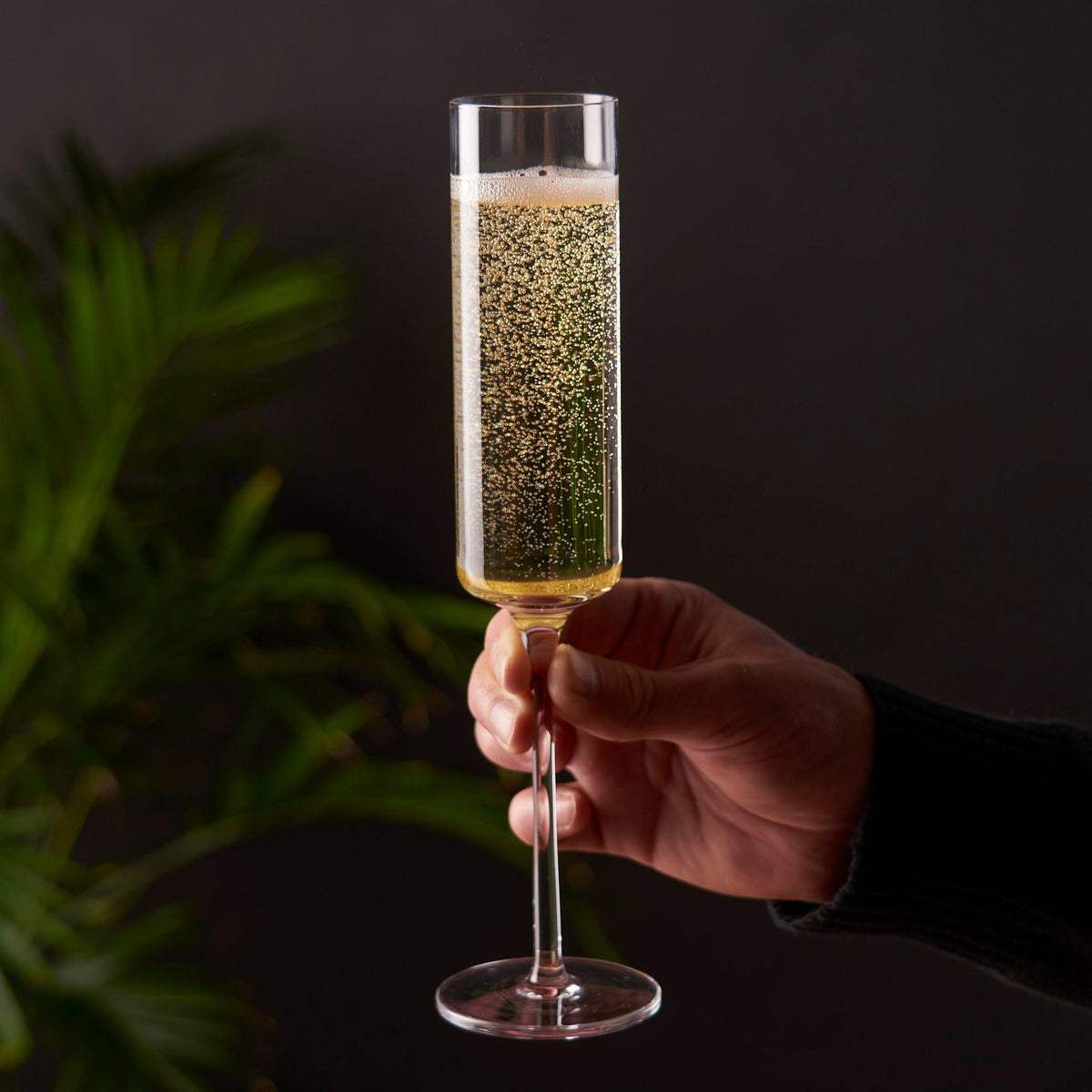 Laurel Crystal Champagne Flutes Set of 2