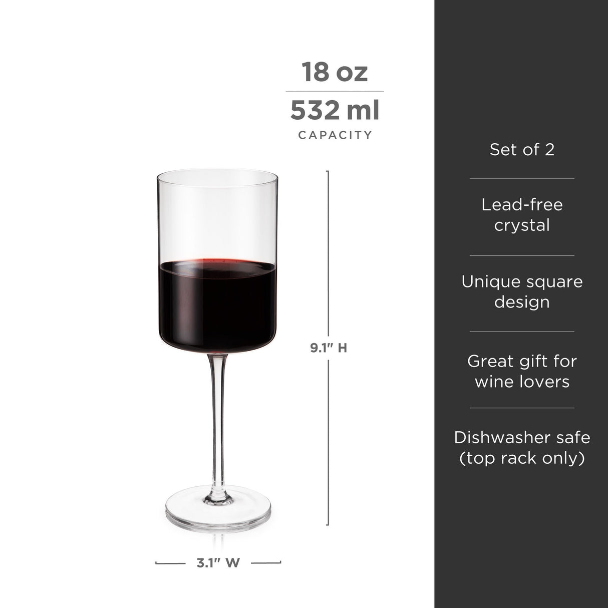 Laurel Crystal Red Wine Glasses Set of 2-product_type::stemmed_wine_glasses-Parc Decor