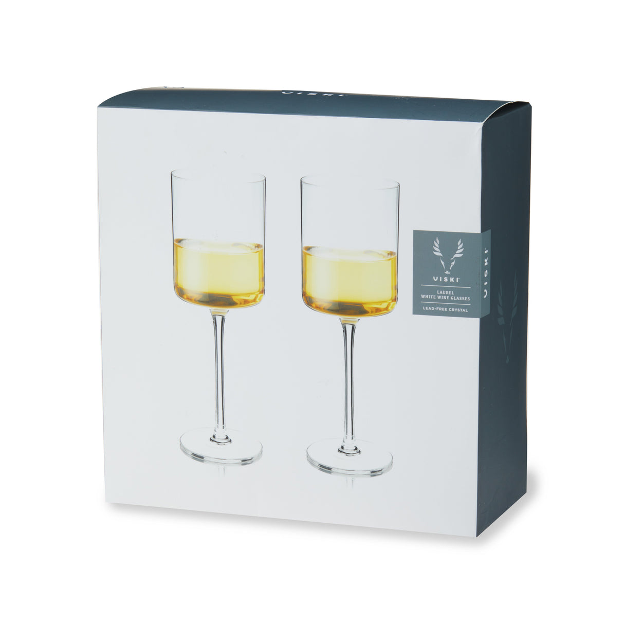 Laurel Crystal White Wine Glasses Set of 2-product_type::stemmed_wine_glasses-Parc Decor