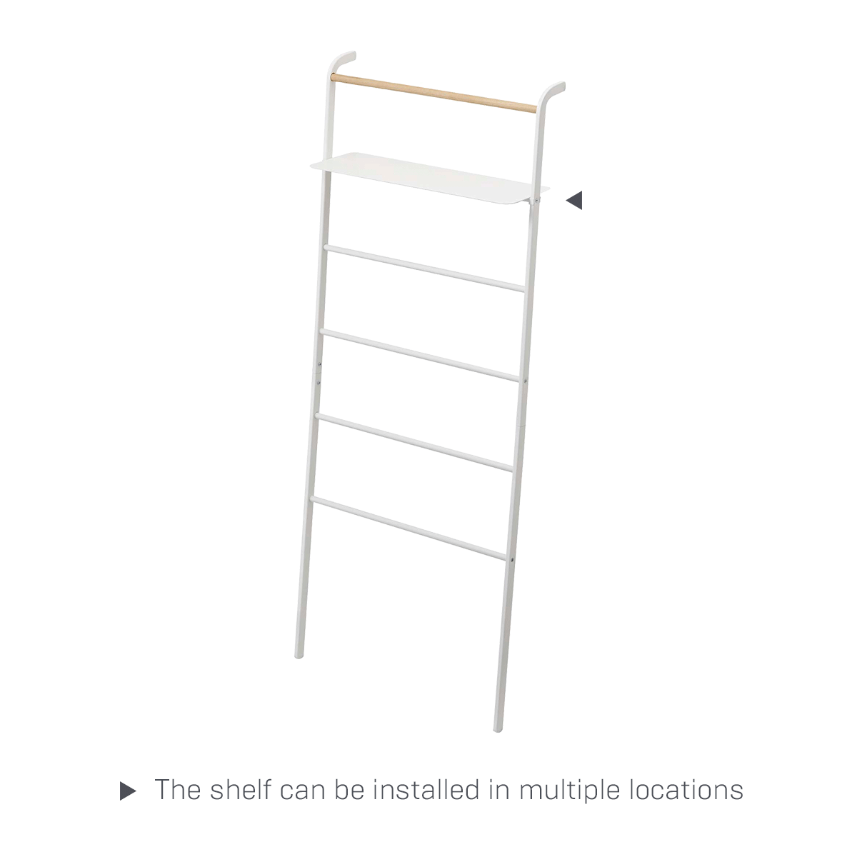 Leaning Storage Ladder With Shelf (63" H) - Steel