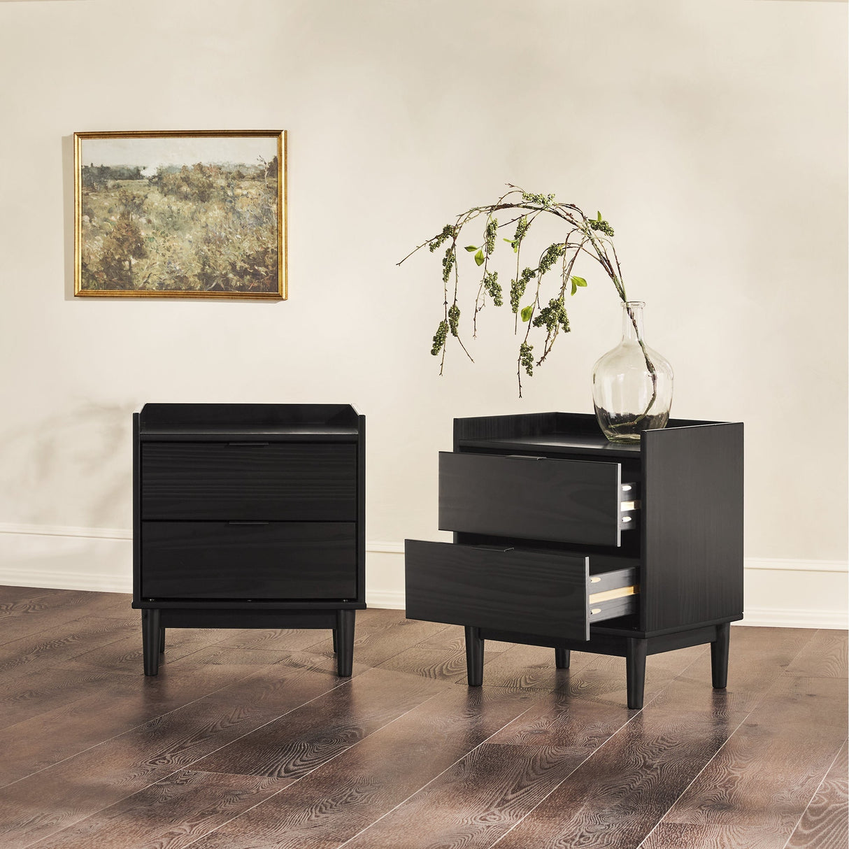Lee Mid-Century Modern Wood Nightstand