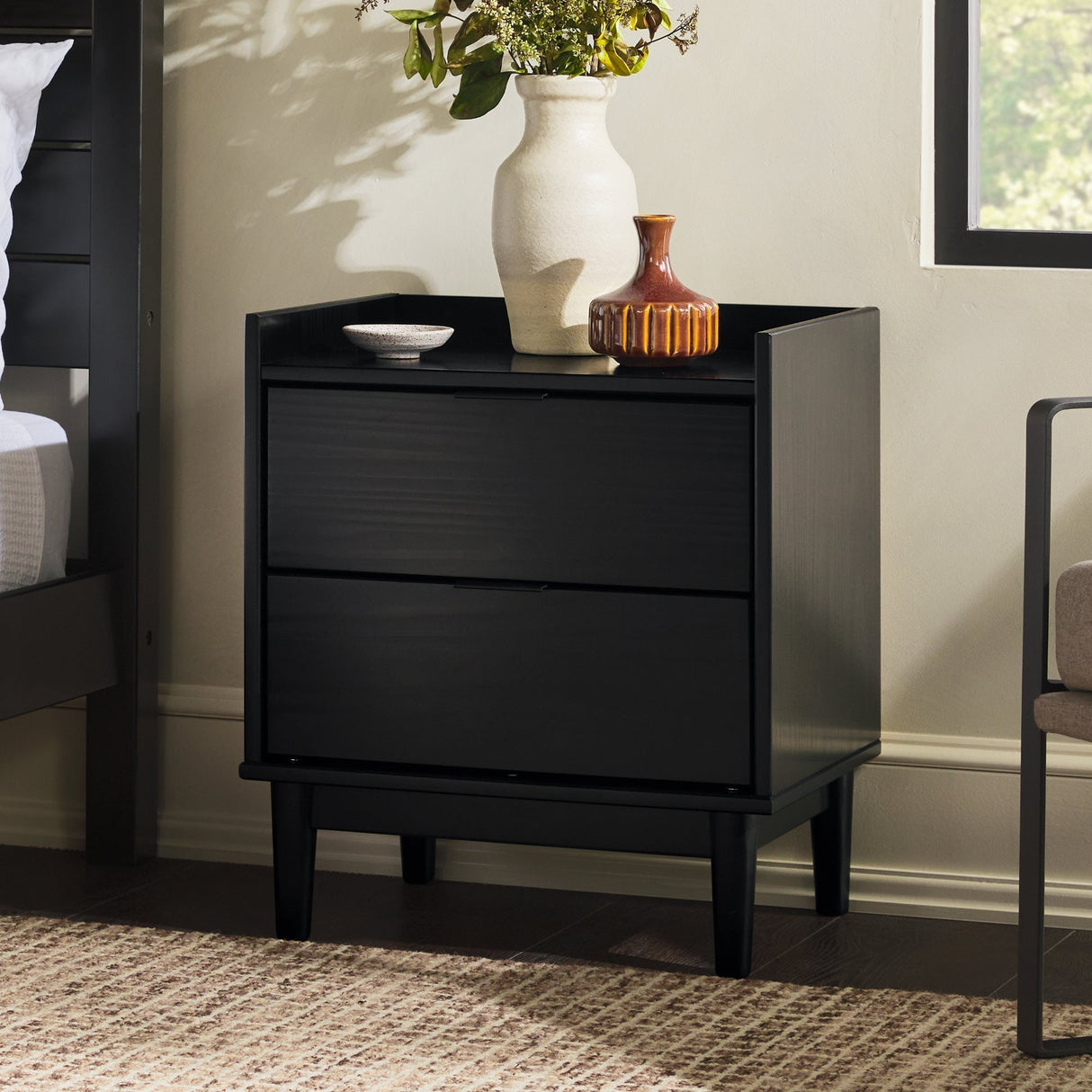 Lee Mid-Century Modern Wood Nightstand-Bedroom-Parc Decor